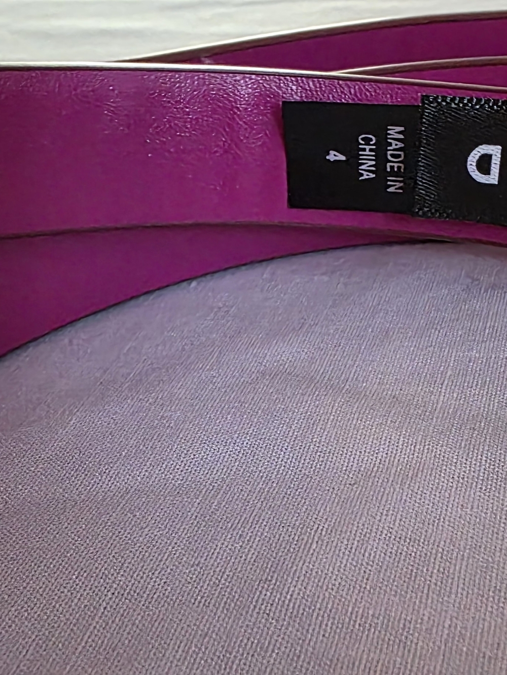 torrid Sz 4xl Metallic Fuchsia Narrow Belt with Silver Buckle - Picture 2 of 3